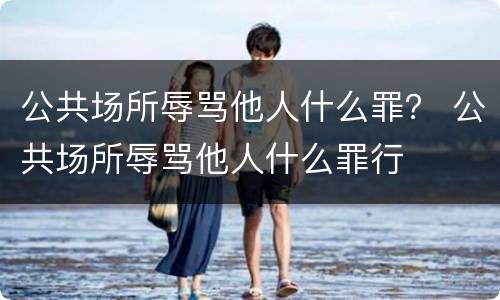公共场所辱骂他人什么罪？ 公共场所辱骂他人什么罪行