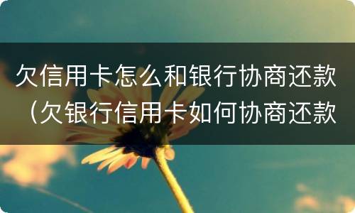 欠信用卡怎么和银行协商还款（欠银行信用卡如何协商还款）