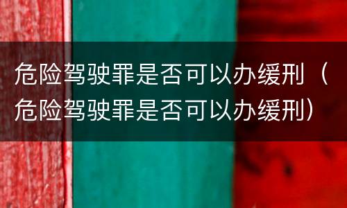 危险驾驶罪是否可以办缓刑（危险驾驶罪是否可以办缓刑）