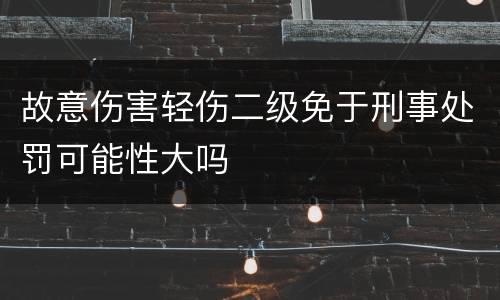 故意伤害轻伤二级免于刑事处罚可能性大吗