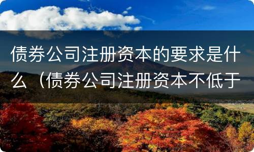 债券公司注册资本的要求是什么（债券公司注册资本不低于）