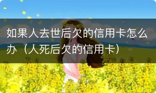 如果人去世后欠的信用卡怎么办（人死后欠的信用卡）