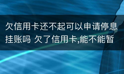 欠信用卡还不起可以申请停息挂账吗 欠了信用卡,能不能暂停,等有钱了还