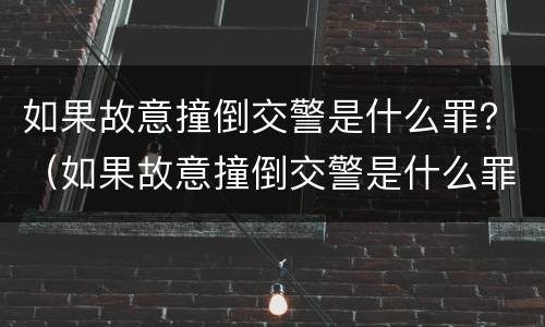 如果故意撞倒交警是什么罪？（如果故意撞倒交警是什么罪名）