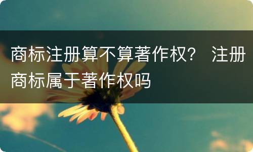商标注册算不算著作权？ 注册商标属于著作权吗