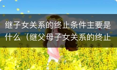 继子女关系的终止条件主要是什么（继父母子女关系的终止）