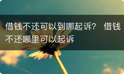 借钱不还可以到哪起诉？ 借钱不还哪里可以起诉
