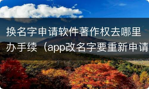 换名字申请软件著作权去哪里办手续（app改名字要重新申请软著吗）