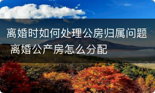 离婚时如何处理公房归属问题 离婚公产房怎么分配