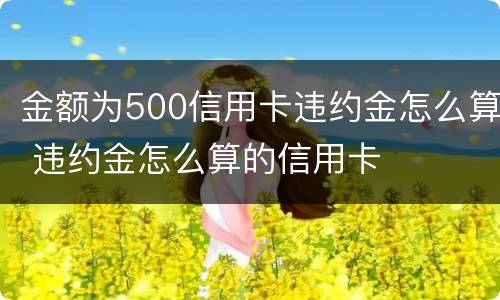 金额为500信用卡违约金怎么算 违约金怎么算的信用卡