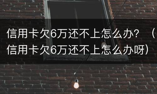 信用卡欠6万还不上怎么办？（信用卡欠6万还不上怎么办呀）