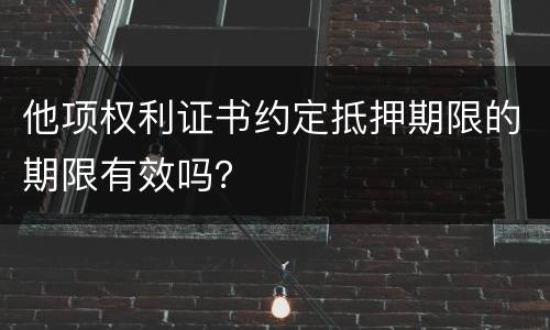 他项权利证书约定抵押期限的期限有效吗？
