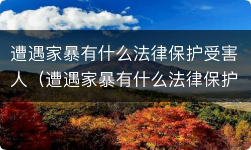 遭遇家暴有什么法律保护受害人（遭遇家暴有什么法律保护受害人的权利）