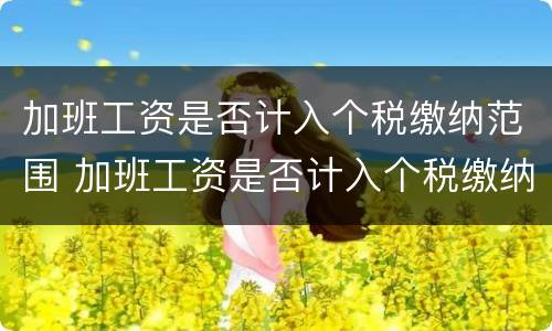 加班工资是否计入个税缴纳范围 加班工资是否计入个税缴纳范围呢
