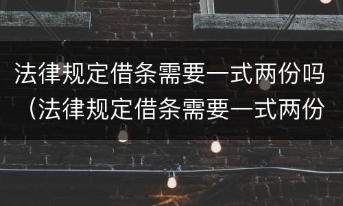 法律规定借条需要一式两份吗（法律规定借条需要一式两份吗怎么写）
