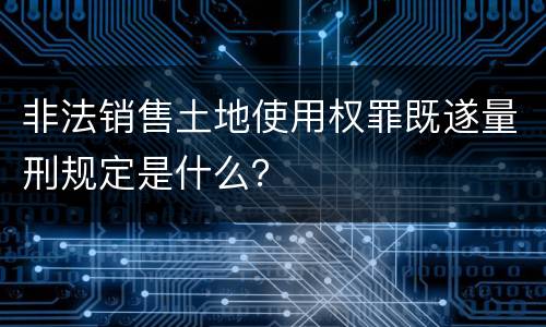 非法销售土地使用权罪既遂量刑规定是什么？