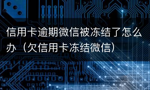 信用卡逾期微信被冻结了怎么办（欠信用卡冻结微信）