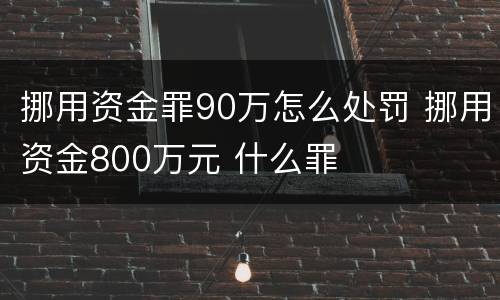 挪用资金罪90万怎么处罚 挪用资金800万元 什么罪