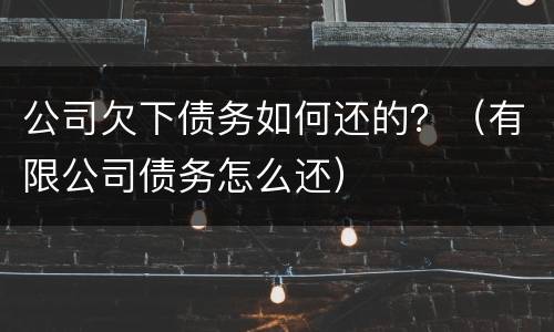 公司欠下债务如何还的？（有限公司债务怎么还）