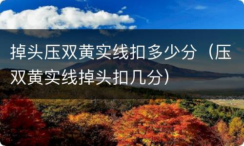 掉头压双黄实线扣多少分（压双黄实线掉头扣几分）
