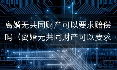 离婚无共同财产可以要求赔偿吗（离婚无共同财产可以要求赔偿吗）