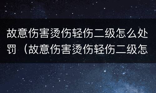 故意伤害烫伤轻伤二级怎么处罚（故意伤害烫伤轻伤二级怎么处罚的）