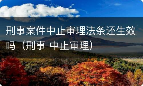 刑事案件中止审理法条还生效吗（刑事 中止审理）