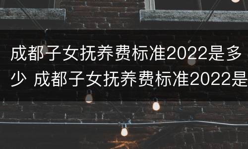 成都子女抚养费标准2022是多少 成都子女抚养费标准2022是多少岁