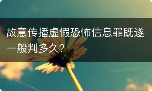 故意传播虚假恐怖信息罪既遂一般判多久？