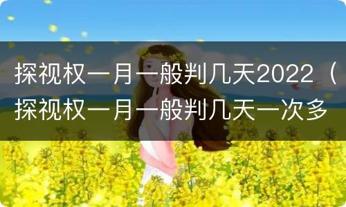 探视权一月一般判几天2022（探视权一月一般判几天一次多长时间）
