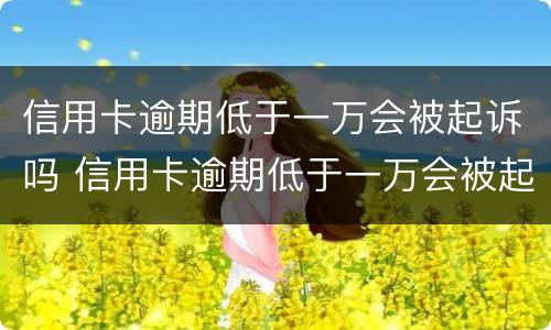 信用卡逾期低于一万会被起诉吗 信用卡逾期低于一万会被起诉吗怎么办