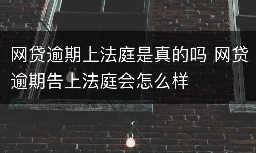 网贷逾期上法庭是真的吗 网贷逾期告上法庭会怎么样