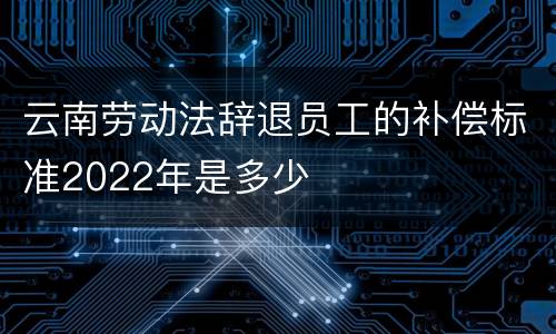 云南劳动法辞退员工的补偿标准2022年是多少