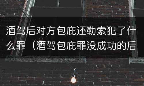 酒驾后对方包庇还勒索犯了什么罪（酒驾包庇罪没成功的后果）