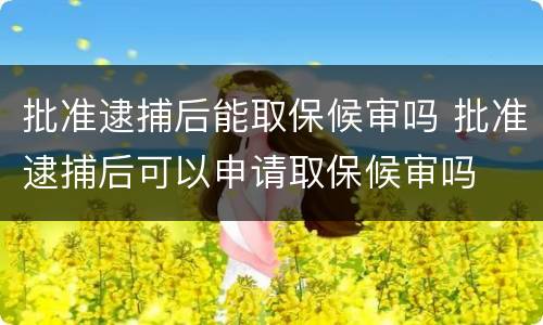 批准逮捕后能取保候审吗 批准逮捕后可以申请取保候审吗