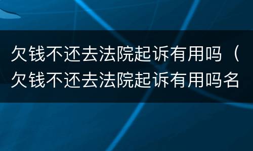 欠钱不还去法院起诉有用吗（欠钱不还去法院起诉有用吗名下什么都没有）