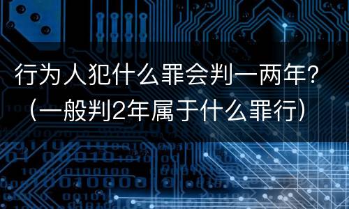 行为人犯什么罪会判一两年？（一般判2年属于什么罪行）