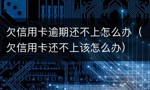 欠信用卡逾期还不上怎么办（欠信用卡还不上该怎么办）