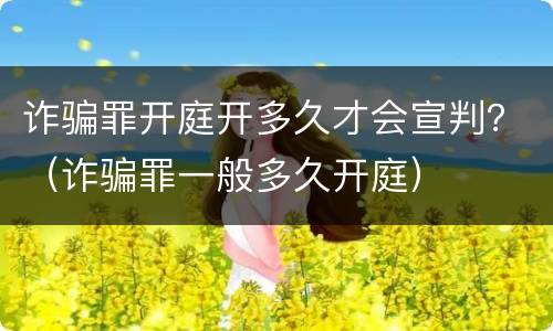 诈骗罪开庭开多久才会宣判？（诈骗罪一般多久开庭）