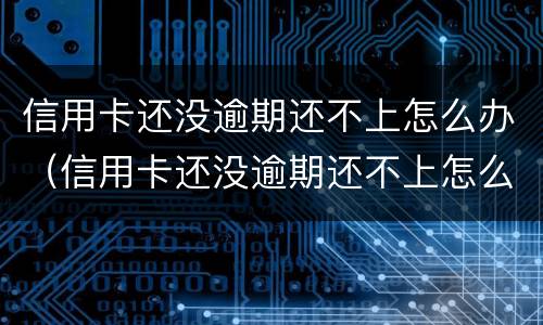 信用卡还没逾期还不上怎么办（信用卡还没逾期还不上怎么办呢）