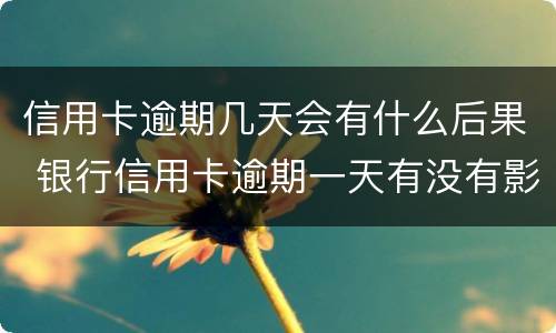 信用卡逾期几天会有什么后果 银行信用卡逾期一天有没有影响?