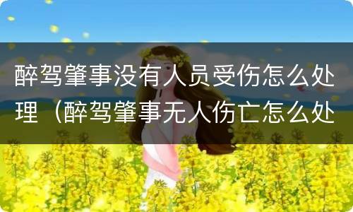 醉驾肇事没有人员受伤怎么处理（醉驾肇事无人伤亡怎么处罚）