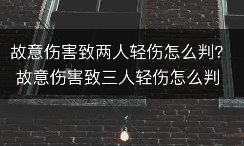 故意伤害致两人轻伤怎么判？ 故意伤害致三人轻伤怎么判