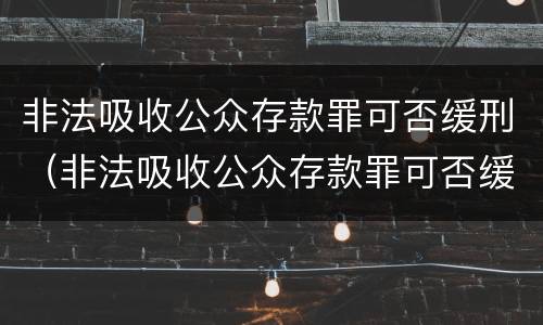 非法吸收公众存款罪可否缓刑（非法吸收公众存款罪可否缓刑）