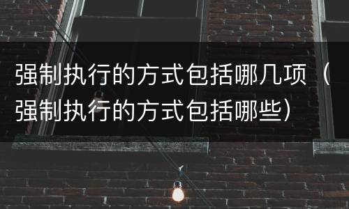 强制执行的方式包括哪几项（强制执行的方式包括哪些）