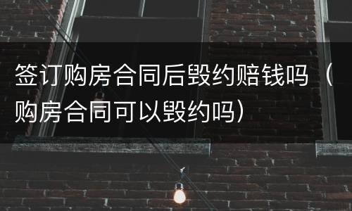 签订购房合同后毁约赔钱吗（购房合同可以毁约吗）