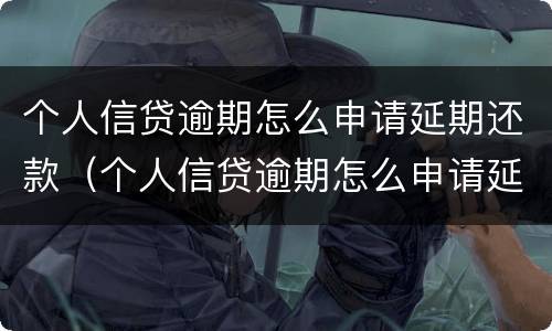 个人信贷逾期怎么申请延期还款（个人信贷逾期怎么申请延期还款呢）