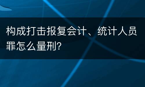构成打击报复会计、统计人员罪怎么量刑？