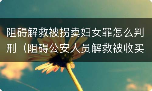 阻碍解救被拐卖妇女罪怎么判刑（阻碍公安人员解救被收买的妇女）