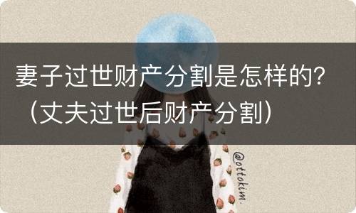 妻子过世财产分割是怎样的？（丈夫过世后财产分割）